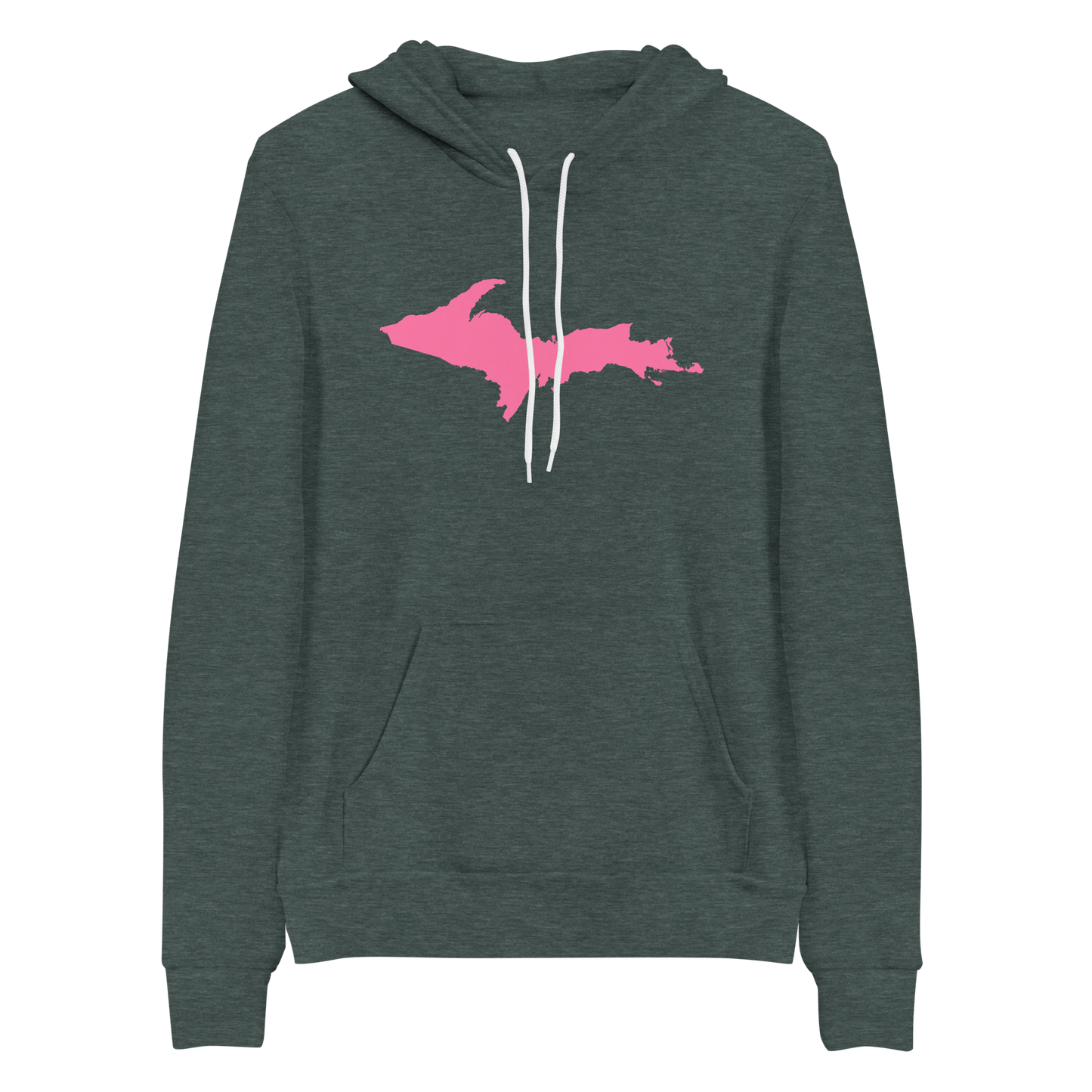 Michigan Upper Peninsula Hoodie (w/ Pink UP Outline) | Unisex Cloud Fleece