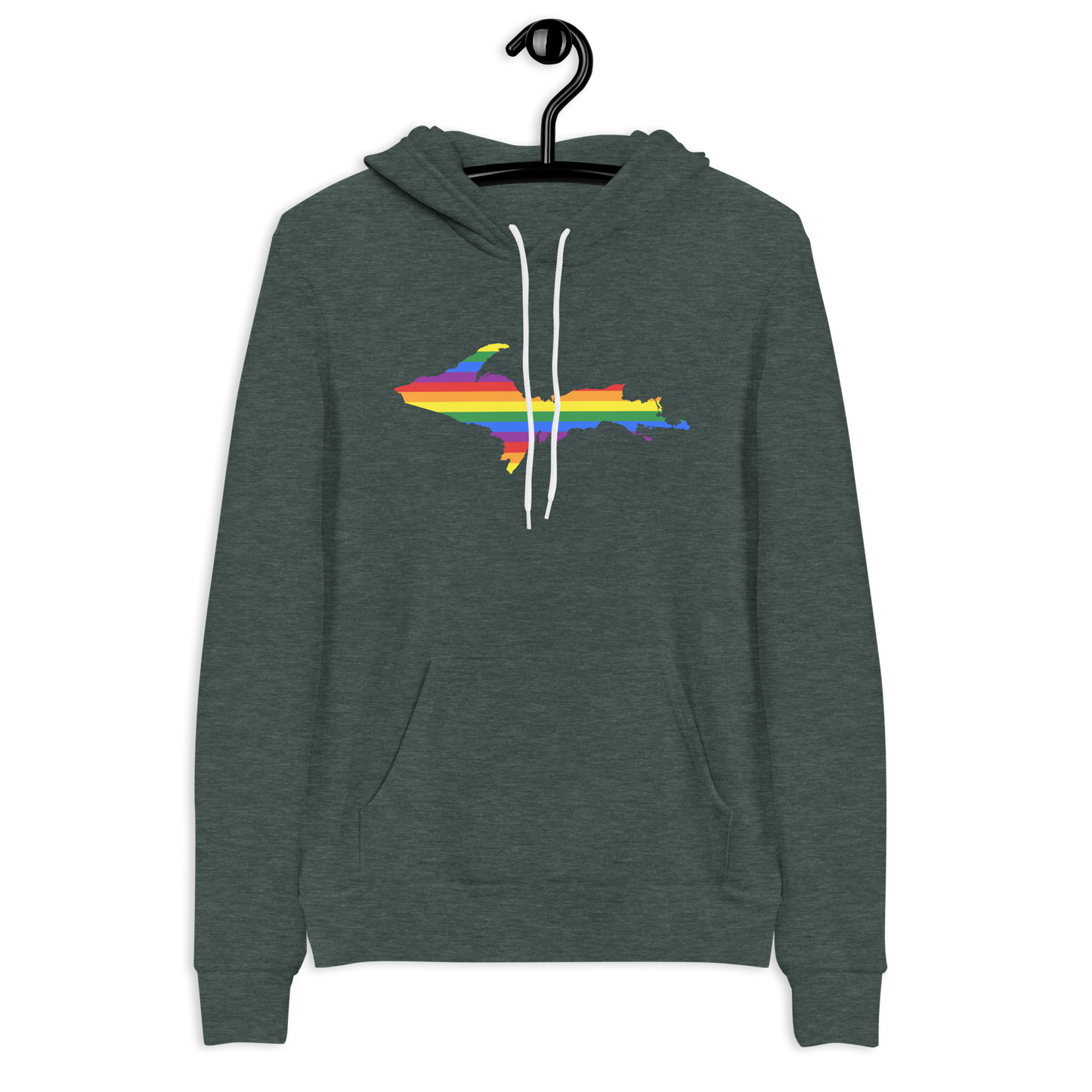 Michigan Upper Peninsula Hoodie (w/ UP Pride Flag Outline) | Unisex Cloud Fleece