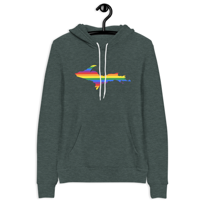 Michigan Upper Peninsula Hoodie (w/ UP Pride Flag Outline) | Unisex Cloud Fleece