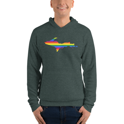 Michigan Upper Peninsula Hoodie (w/ UP Pride Flag Outline) | Unisex Cloud Fleece