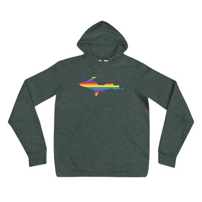 Michigan Upper Peninsula Hoodie (w/ UP Pride Flag Outline) | Unisex Cloud Fleece