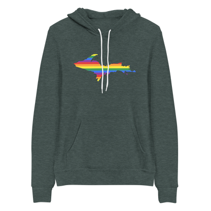 Michigan Upper Peninsula Hoodie (w/ UP Pride Flag Outline) | Unisex Cloud Fleece