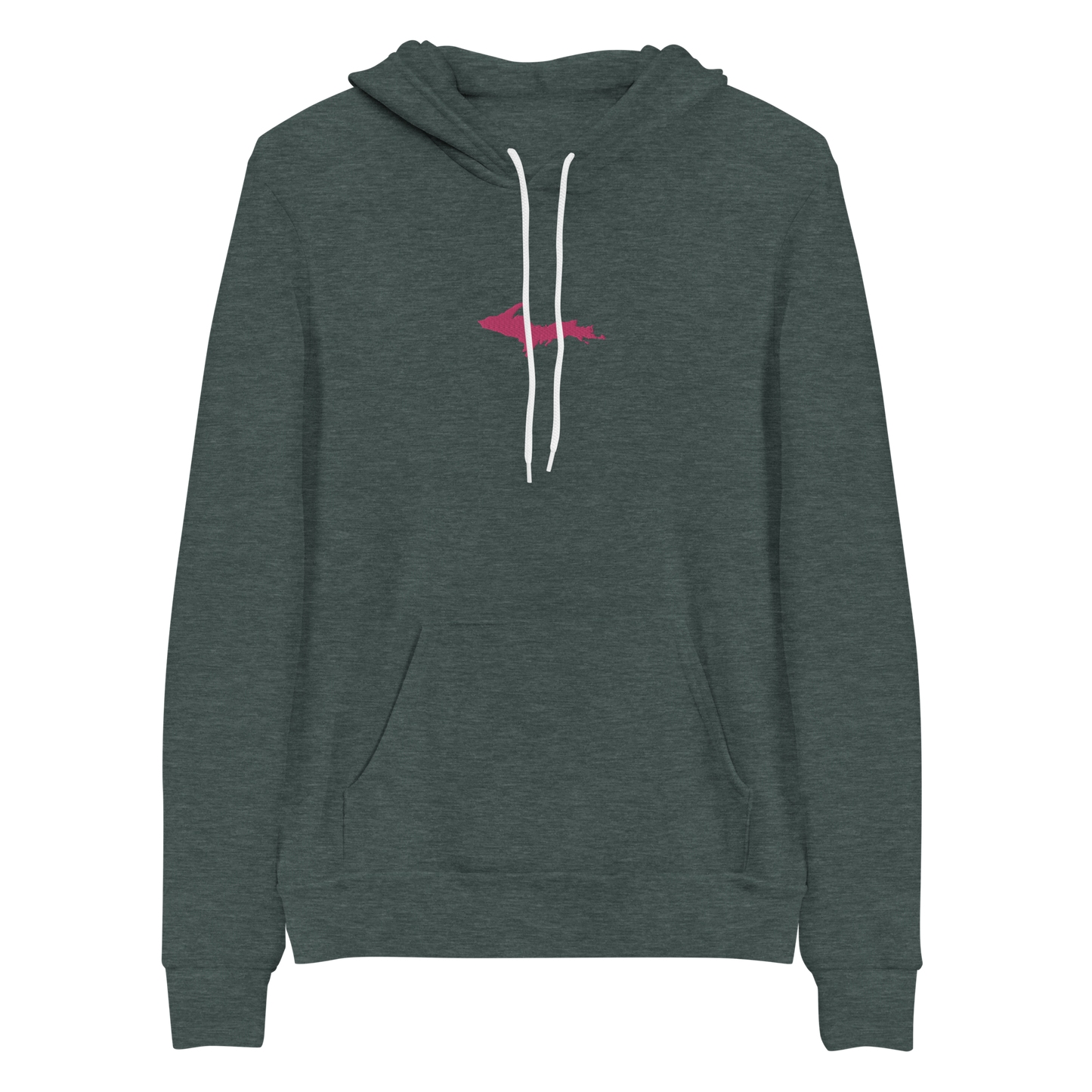 Michigan Upper Peninsula Hoodie (w/ Embroidered Pink UP Outline) | Unisex Cloud Fleece