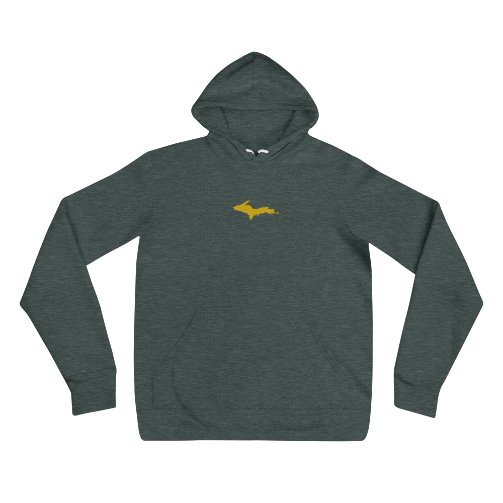 Michigan Upper Peninsula Hoodie (w/ Embroidered Gold UP Outline) | Unisex Cloud Fleece