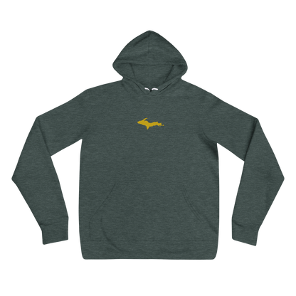 Michigan Upper Peninsula Hoodie (w/ Embroidered Gold UP Outline) | Unisex Cloud Fleece