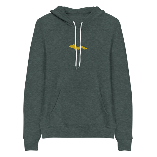 Michigan Upper Peninsula Hoodie (w/ Embroidered Gold UP Outline) | Unisex Cloud Fleece