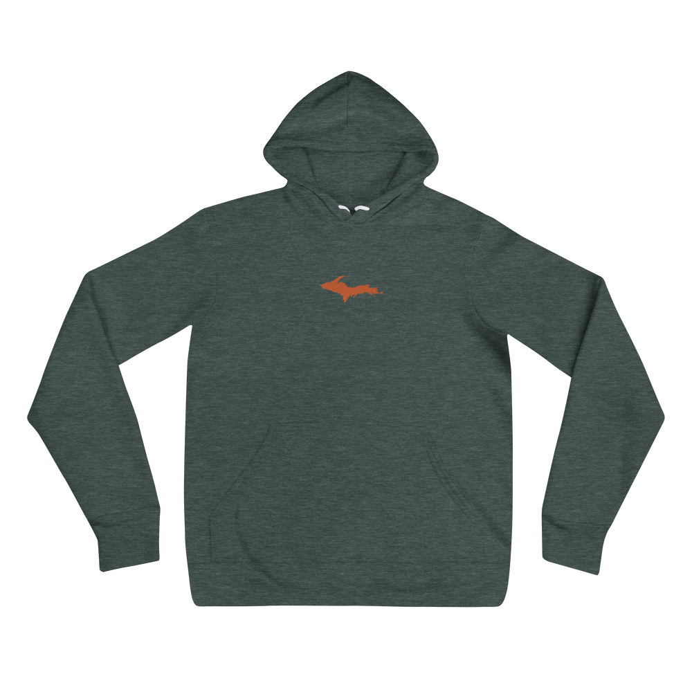 Michigan Upper Peninsula Hoodie (w/ Embroidered Orange UP Outline) | Unisex Cloud Fleece