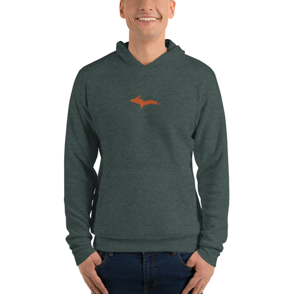 Michigan Upper Peninsula Hoodie (w/ Embroidered Orange UP Outline) | Unisex Cloud Fleece