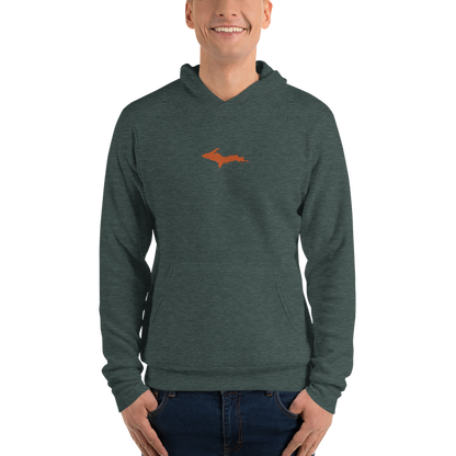 Michigan Upper Peninsula Hoodie (w/ Embroidered Orange UP Outline) | Unisex Cloud Fleece