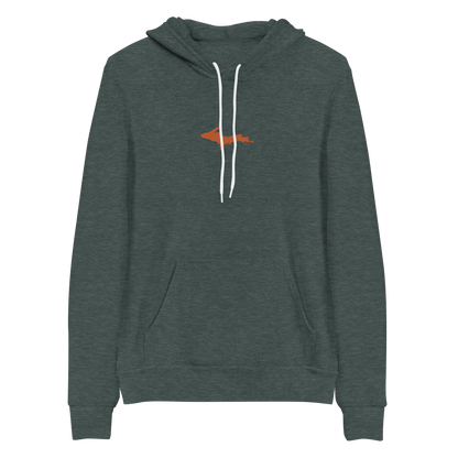 Michigan Upper Peninsula Hoodie (w/ Embroidered Orange UP Outline) | Unisex Cloud Fleece