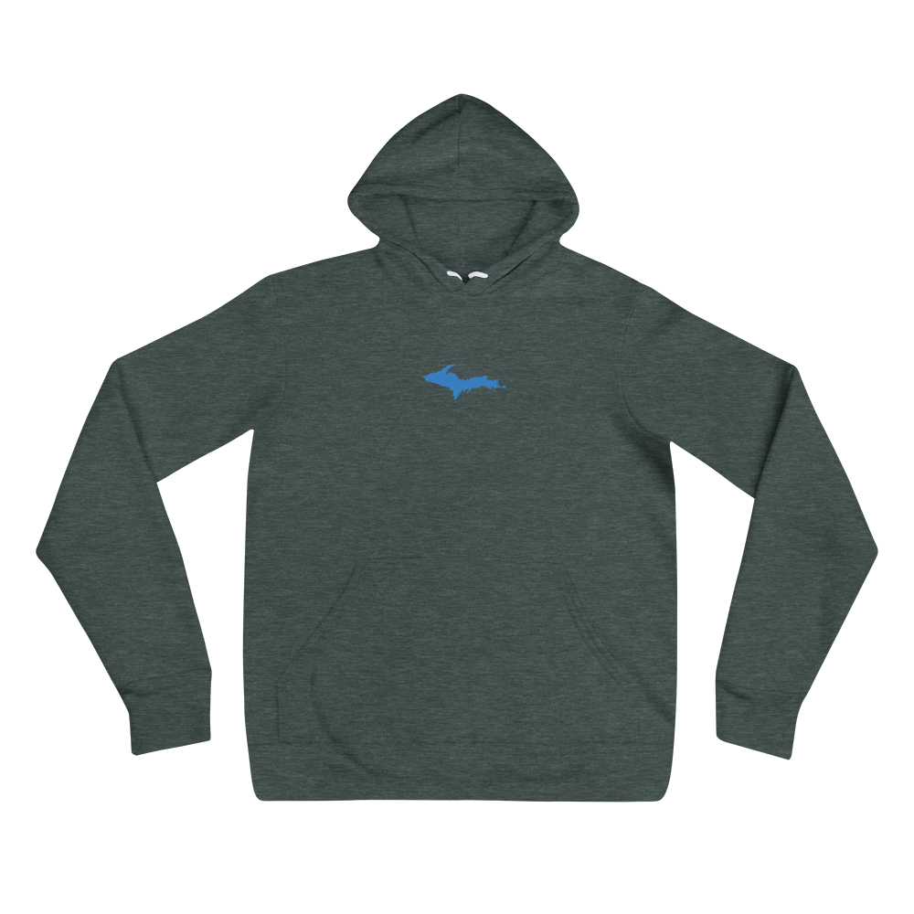 Michigan Upper Peninsula Hoodie (w/ Embroidered Azure UP Outline) | Unisex Cloud Fleece