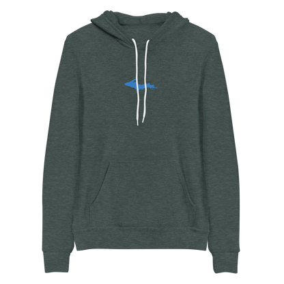 Michigan Upper Peninsula Hoodie (w/ Embroidered Azure UP Outline) | Unisex Cloud Fleece