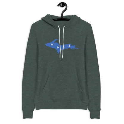 Michigan Upper Peninsula Hoodie (w/ UP Quebec Flag Outline) | Unisex Cloud Fleece