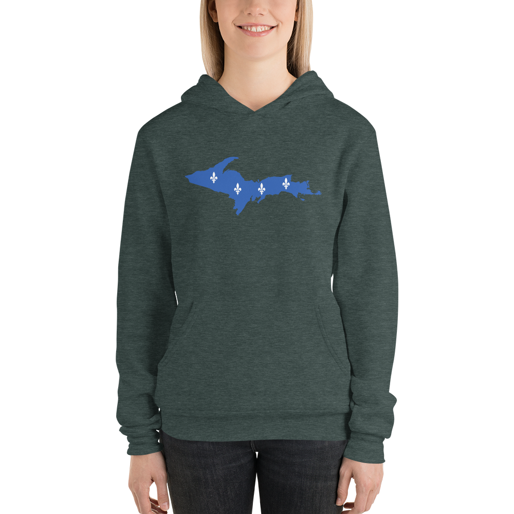 Michigan Upper Peninsula Hoodie (w/ UP Quebec Flag Outline) | Unisex Cloud Fleece