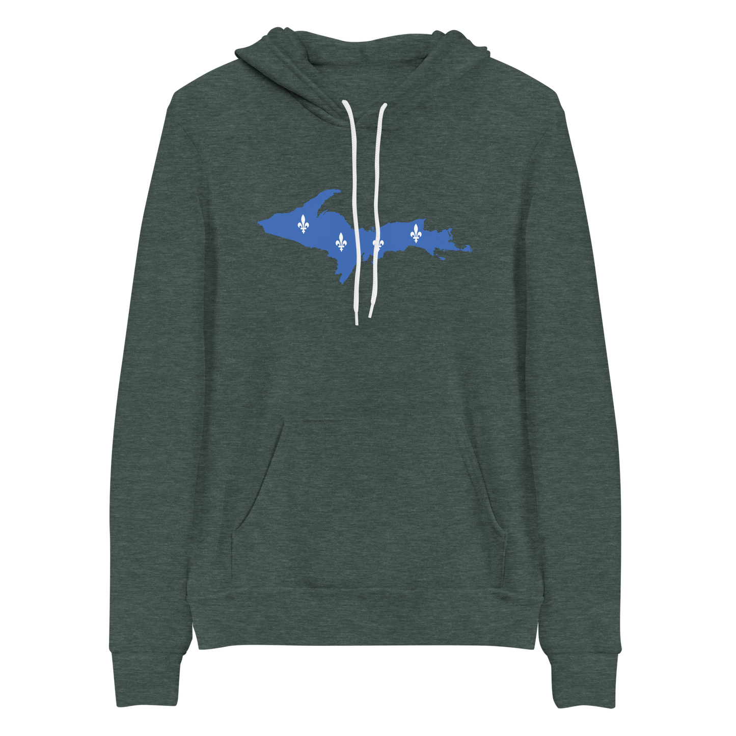 Michigan Upper Peninsula Hoodie (w/ UP Quebec Flag Outline) | Unisex Cloud Fleece