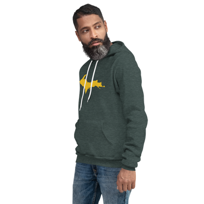 Michigan Upper Peninsula Hoodie (w/ Gold UP Outline) | Unisex Cloud Fleece