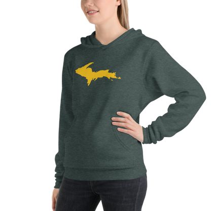 Michigan Upper Peninsula Hoodie (w/ Gold UP Outline) | Unisex Cloud Fleece