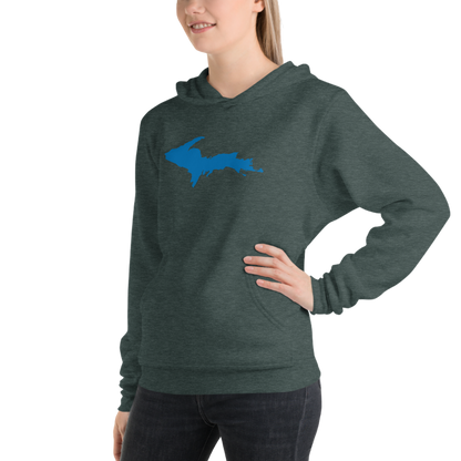 Michigan Upper Peninsula Hoodie (w/ Azure UP Outline) | Unisex Cloud Fleece