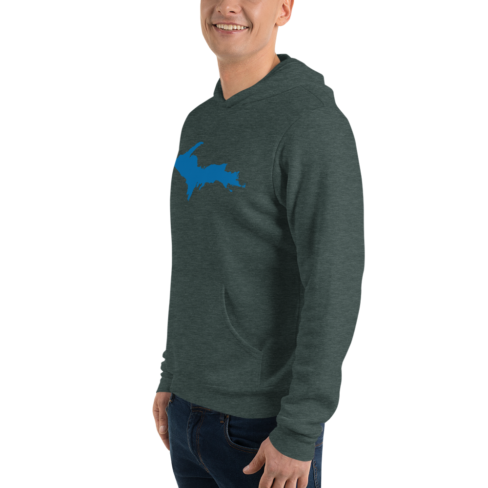 Michigan Upper Peninsula Hoodie (w/ Azure UP Outline) | Unisex Cloud Fleece