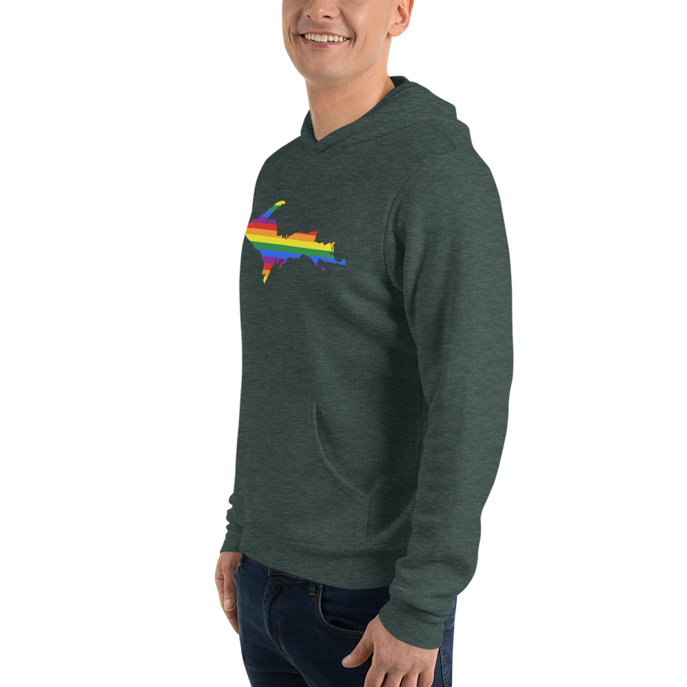 Michigan Upper Peninsula Hoodie (w/ UP Pride Flag Outline) | Unisex Cloud Fleece