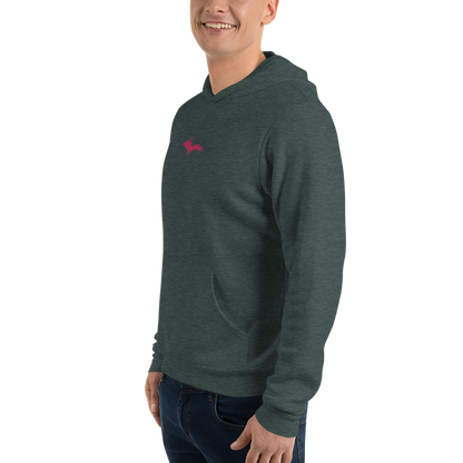 Michigan Upper Peninsula Hoodie (w/ Embroidered Pink UP Outline) | Unisex Cloud Fleece