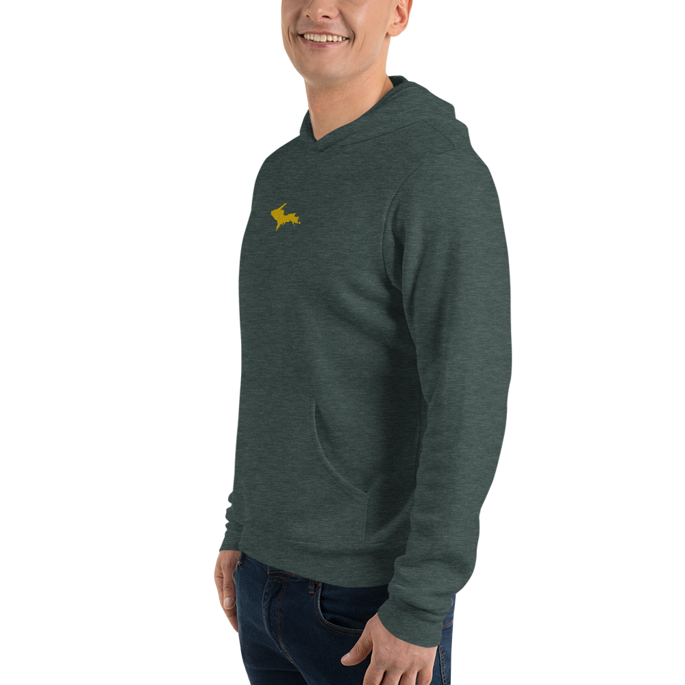 Michigan Upper Peninsula Hoodie (w/ Embroidered Gold UP Outline) | Unisex Cloud Fleece