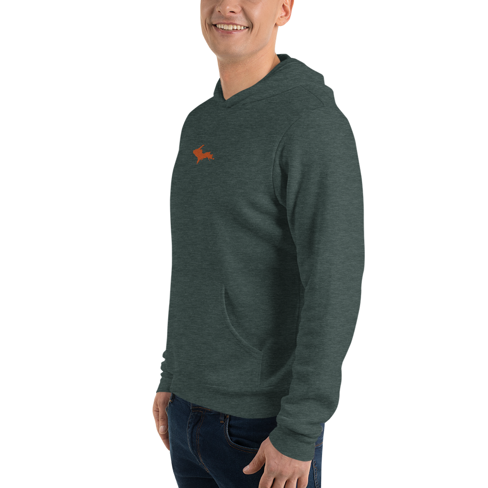 Michigan Upper Peninsula Hoodie (w/ Embroidered Orange UP Outline) | Unisex Cloud Fleece