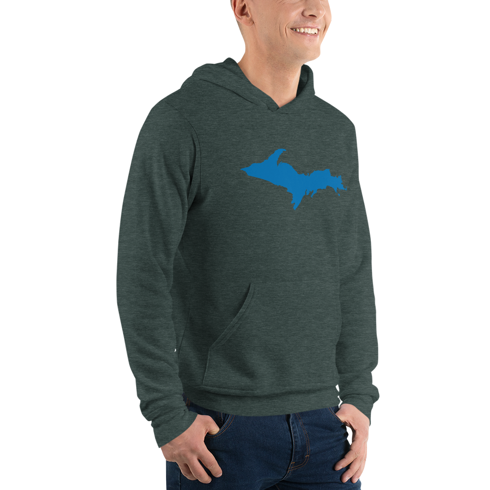 Michigan Upper Peninsula Hoodie (w/ Azure UP Outline) | Unisex Cloud Fleece