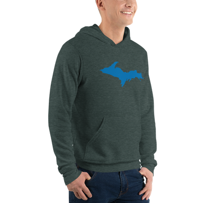 Michigan Upper Peninsula Hoodie (w/ Azure UP Outline) | Unisex Cloud Fleece