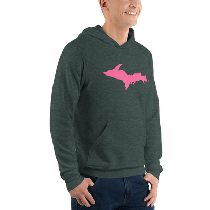 Michigan Upper Peninsula Hoodie (w/ Pink UP Outline) | Unisex Cloud Fleece