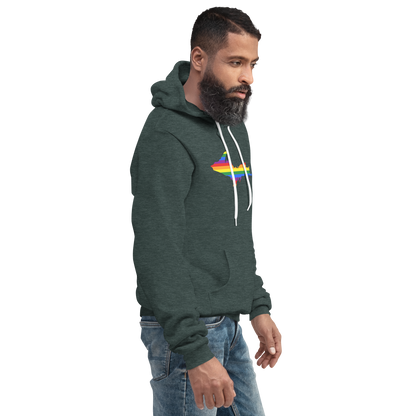 Michigan Upper Peninsula Hoodie (w/ UP Pride Flag Outline) | Unisex Cloud Fleece