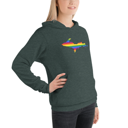 Michigan Upper Peninsula Hoodie (w/ UP Pride Flag Outline) | Unisex Cloud Fleece