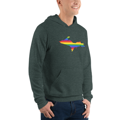 Michigan Upper Peninsula Hoodie (w/ UP Pride Flag Outline) | Unisex Cloud Fleece