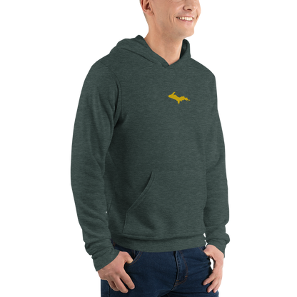 Michigan Upper Peninsula Hoodie (w/ Embroidered Gold UP Outline) | Unisex Cloud Fleece