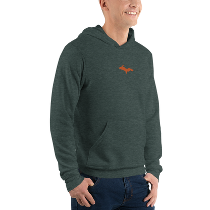 Michigan Upper Peninsula Hoodie (w/ Embroidered Orange UP Outline) | Unisex Cloud Fleece