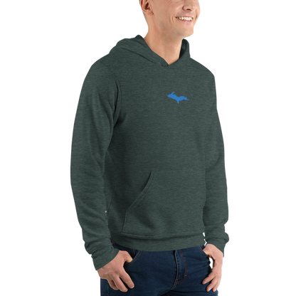 Michigan Upper Peninsula Hoodie (w/ Embroidered Azure UP Outline) | Unisex Cloud Fleece