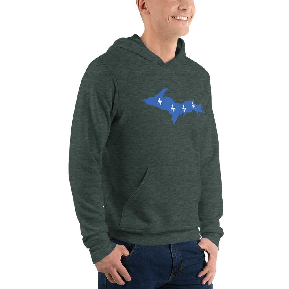 Michigan Upper Peninsula Hoodie (w/ UP Quebec Flag Outline) | Unisex Cloud Fleece