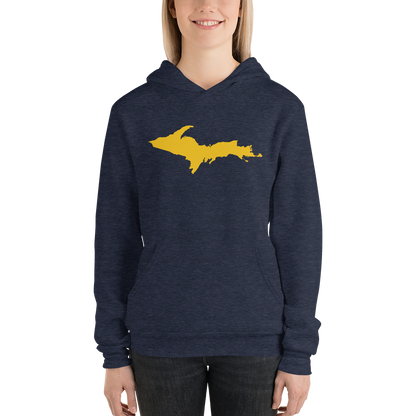 Michigan Upper Peninsula Hoodie (w/ Gold UP Outline) | Unisex Cloud Fleece