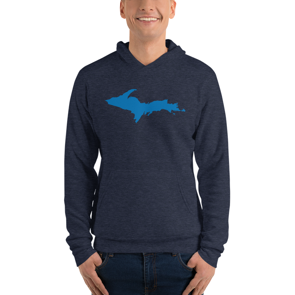 Michigan Upper Peninsula Hoodie (w/ Azure UP Outline) | Unisex Cloud Fleece