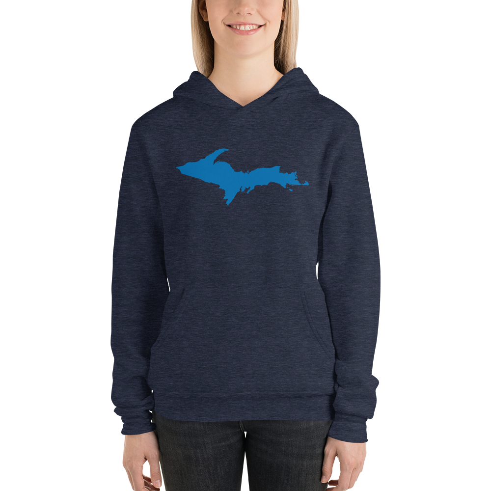 Michigan Upper Peninsula Hoodie (w/ Azure UP Outline) | Unisex Cloud Fleece