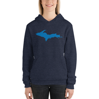 Michigan Upper Peninsula Hoodie (w/ Azure UP Outline) | Unisex Cloud Fleece