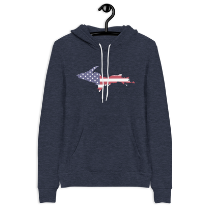 Michigan Upper Peninsula Hoodie (w/ UP MI USA Flag Outline) | Unisex Cloud Fleece