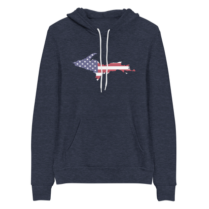 Michigan Upper Peninsula Hoodie (w/ UP MI USA Flag Outline) | Unisex Cloud Fleece