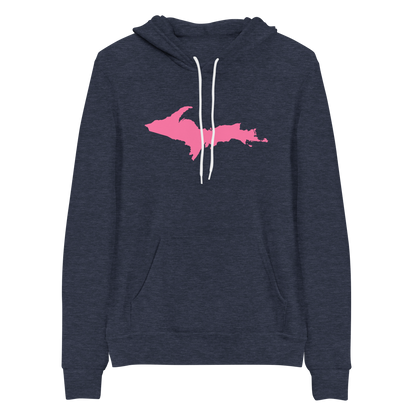 Michigan Upper Peninsula Hoodie (w/ Pink UP Outline) | Unisex Cloud Fleece