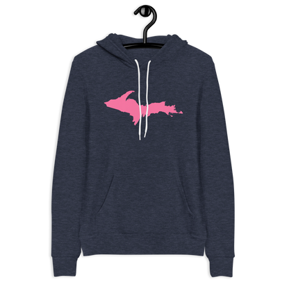 Michigan Upper Peninsula Hoodie (w/ Pink UP Outline) | Unisex Cloud Fleece