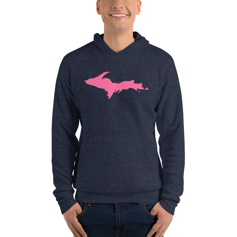 Michigan Upper Peninsula Hoodie (w/ Pink UP Outline) | Unisex Cloud Fleece