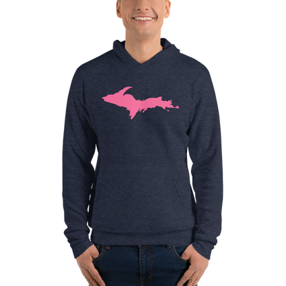 Michigan Upper Peninsula Hoodie (w/ Pink UP Outline) | Unisex Cloud Fleece