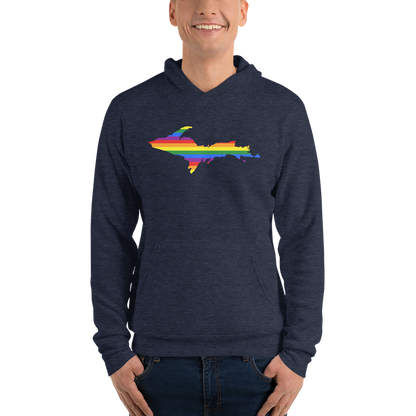 Michigan Upper Peninsula Hoodie (w/ UP Pride Flag Outline) | Unisex Cloud Fleece