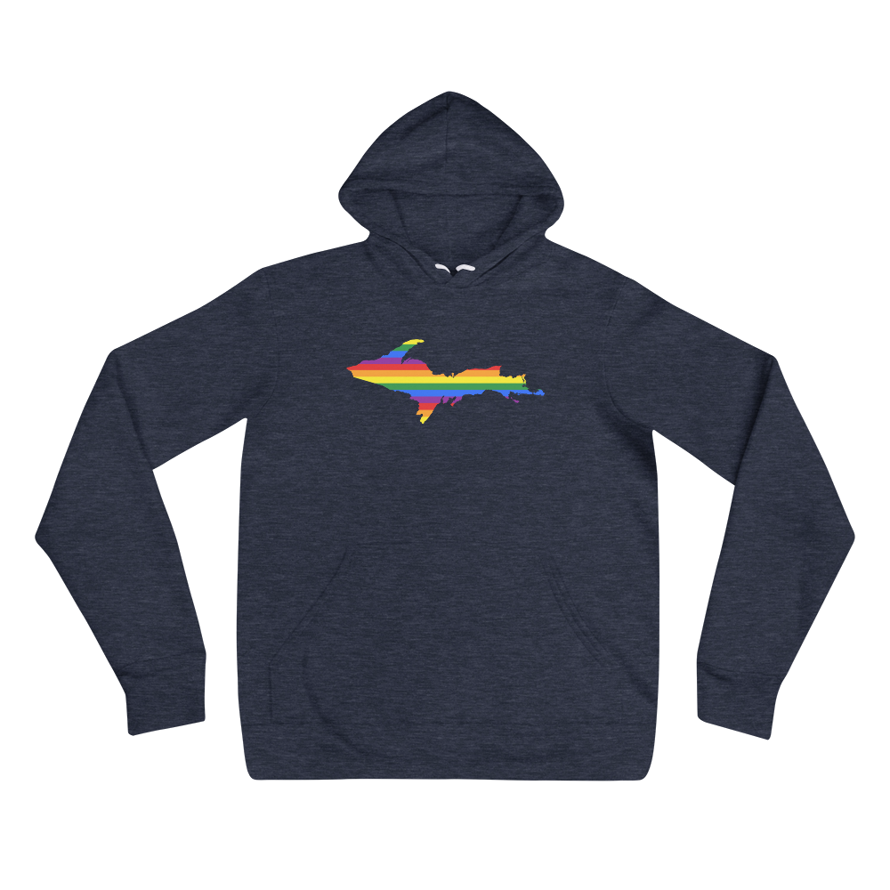 Michigan Upper Peninsula Hoodie (w/ UP Pride Flag Outline) | Unisex Cloud Fleece