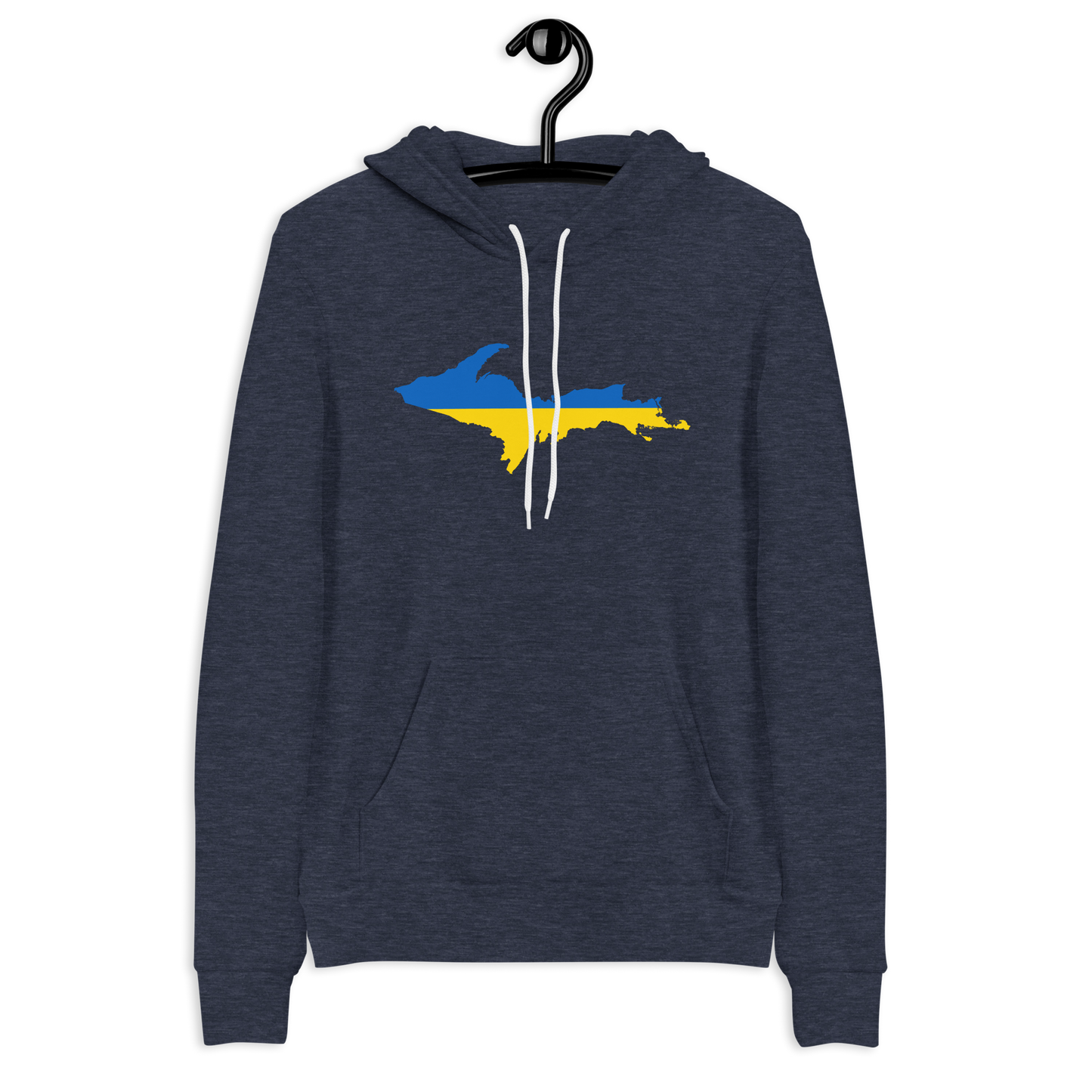 Michigan Upper Peninsula Hoodie (w/ UP Ukraine Flag Outline) | Unsiex Cloud Fleece